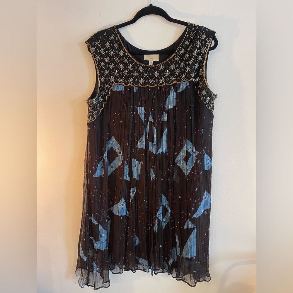 Anthropology Moulinette Soeurs Black and Blue Dress